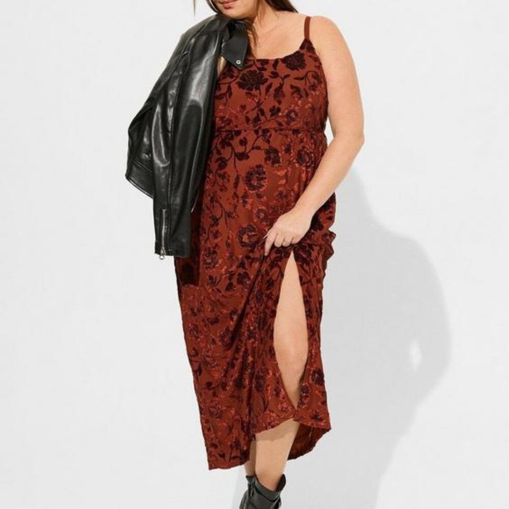 Torrid Maxi Burnout High Slit Maxi Dress, 2X